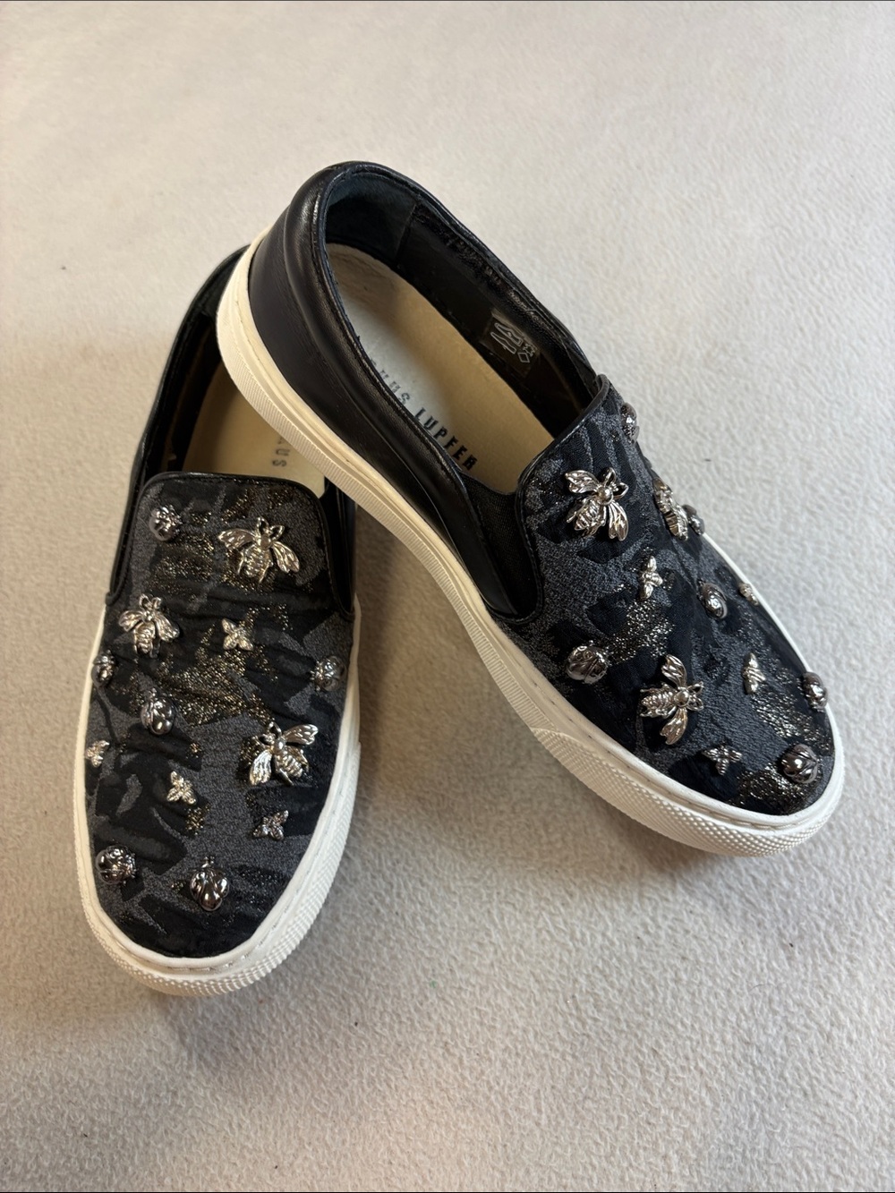 Markus Lupfer Black Embellished Slip-On Sneakers